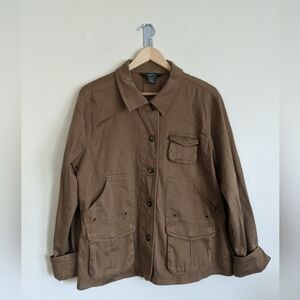 Woolrich Spring Utility Jacket – Brown – Size L – Effortlessly Cool